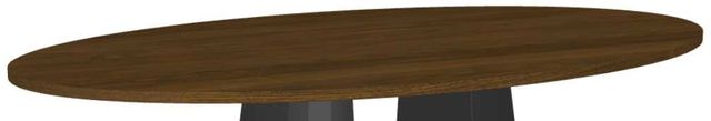 Amisco Customizable Gemma Walnut Veneer 72" Oval Dining Table-1