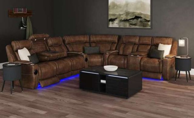Elements International Halo Black Smart Coffee Table with Cooler and Speaker-1