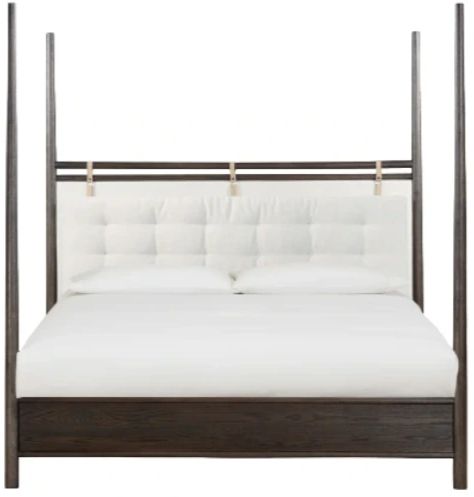 Modus Furniture Rockport Turtle Dove/Yin Full Upholstered Poster Bed-2