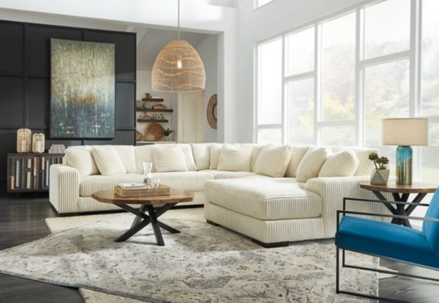 Signature Design by Ashley® Lindyn 4-Piece Ivory Right-Arm Facing Sectional and Chaise-5