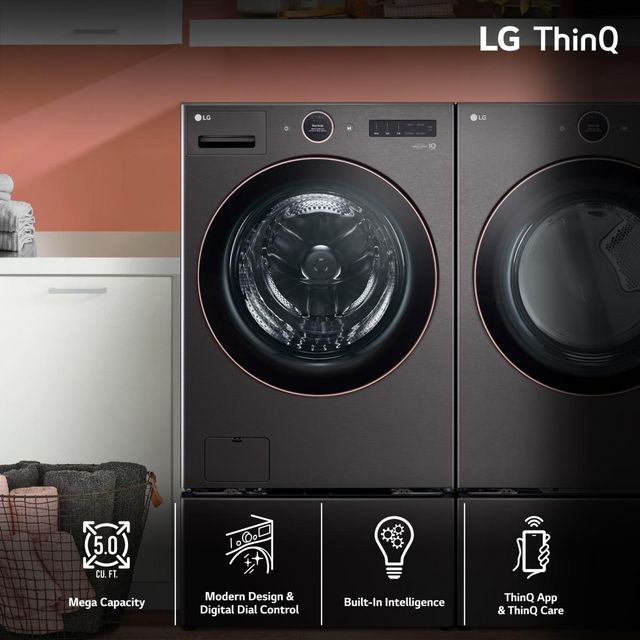LG Black Steel Front Load Laundry Pair-6