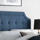 Malouf® Structures™ Charcoal Queen Scooped Square Tufted Upholstered Headboard-5