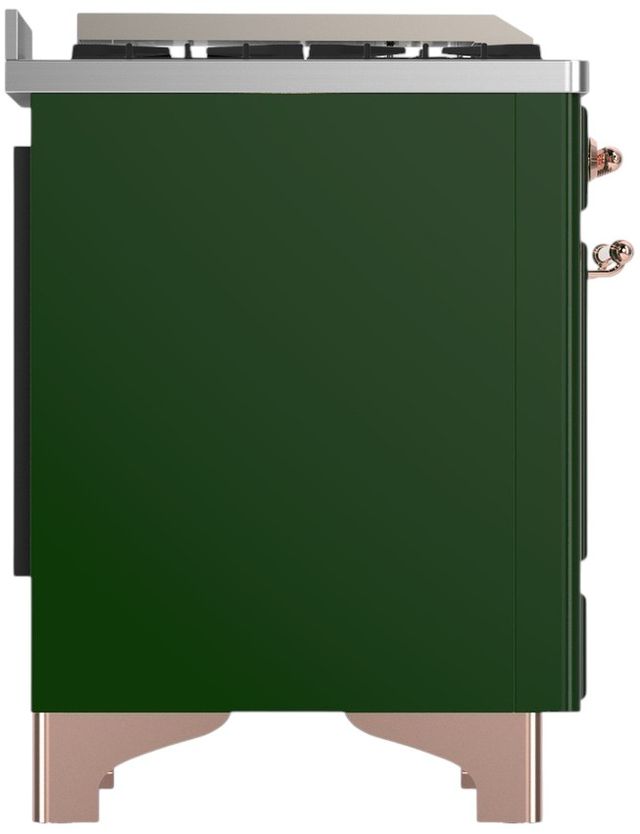 Ilve® Majestic III 40" Emerald Green Pro Style Dual Fuel Liquid Propane Range with Triple Glass Door and Copper Trim-3