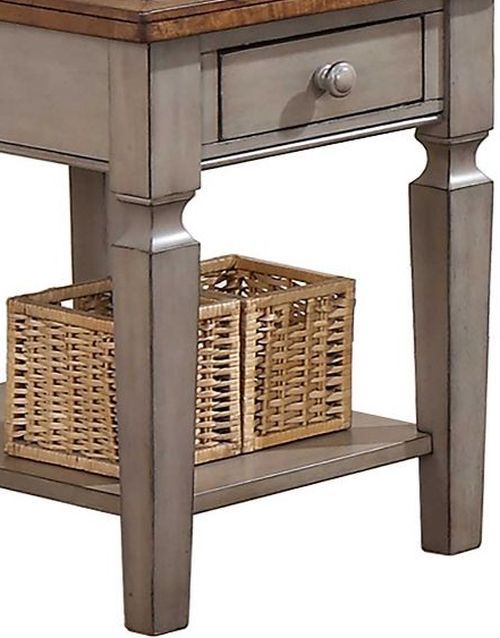 Winners Only® Barnwell Brown Top End Table with Gray Base-2