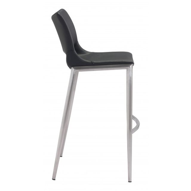 Zuo® Modern Ace Black/Silver Bar Chair-2