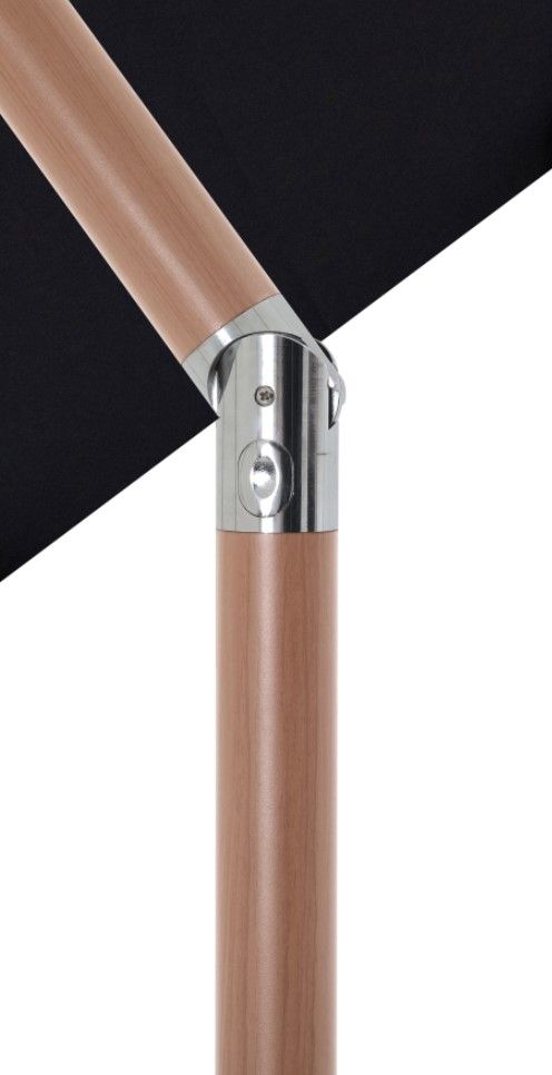 Meridian Furniture Fiji Black/Teak/White Aluminum Outdoor Patio Umbrella and Base-4