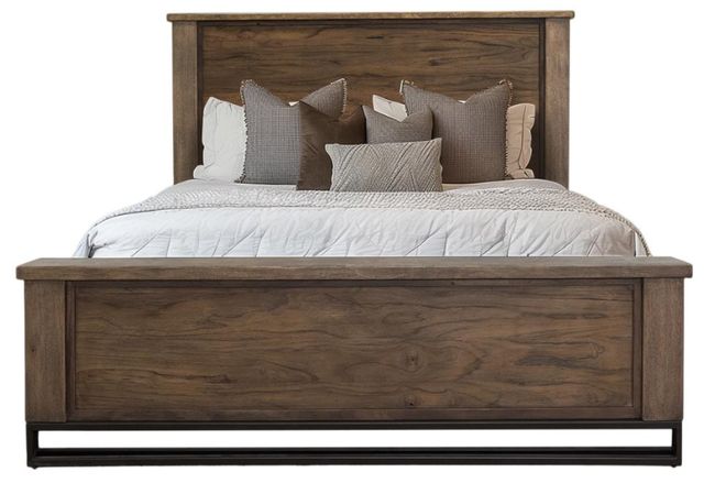 International Furniture Direct Natural Teca Brown King Panel Bed-0
