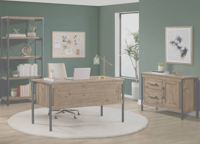 Intercon Norcross Hickory 60" Half Ped Desk-1