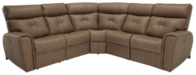 Palliser® Furniture Customizable Acacia Two Power Reclining Corner Curve Sectional with Power Headrest-0