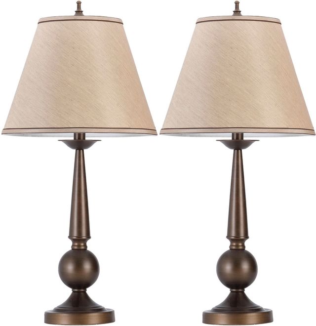 Coaster® Ochanko 2-Piece Bronze/Beige Table Lamps-0