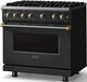 Viking® 5 Series 36" Antique Bronze Pro Style Gas (NG) Range with Brushed Brass Trim-2