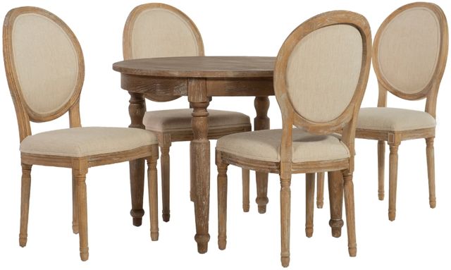 Linon Shiraz 5-Piece Light Natural Brown Dining Table Set-0