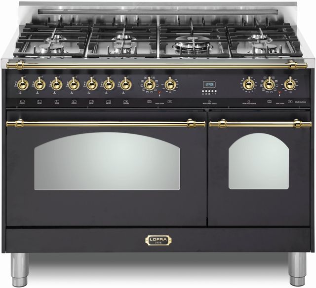 LOFRA® Dolcevita 48" Matte Black Pro Style Dual Fuel Range-0