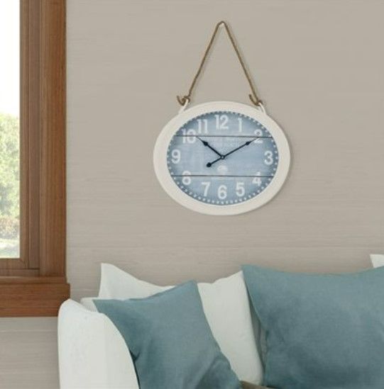 YHD Light Blue/White Circular Wall Clock-1