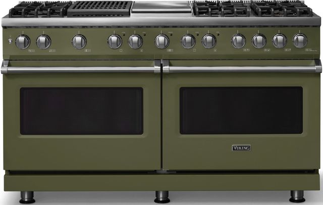 Viking® 5 Series 60" Martini Pro Style Dual Fuel (LP) Range with Polished Chrome Trim-0