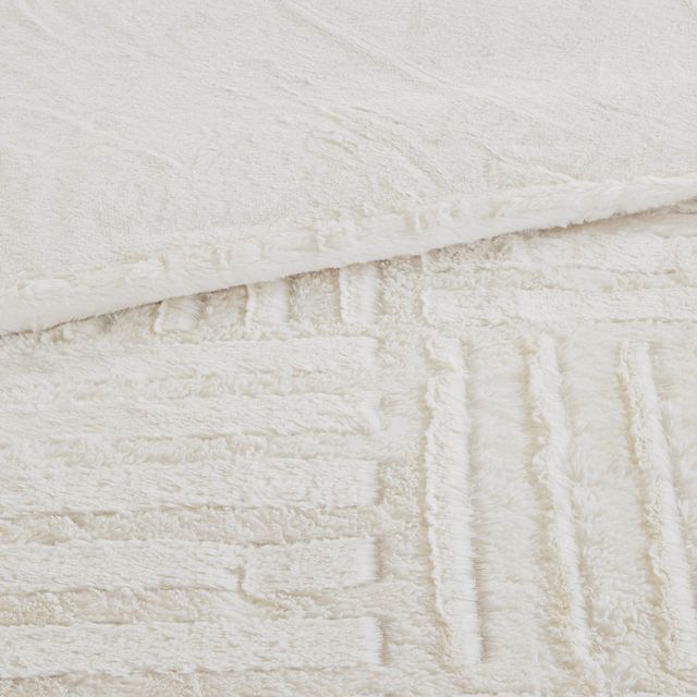 Olliix by Madison Park Arctic Ivory Full/Queen Fur Down Alternative Comforter Mini Set-1