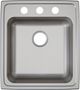Elkay Lustertone® Classic Lustrous Satin 19-1/2" x 22" x 6-1/2" 3-Hole Single Bowl Drop-In ADA Sink-1