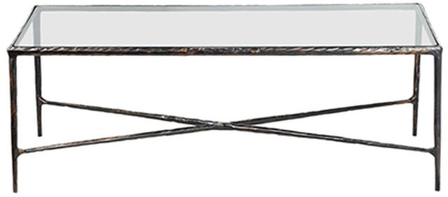 LR Home Glass Top Coffee Table with Bronze Base-1
