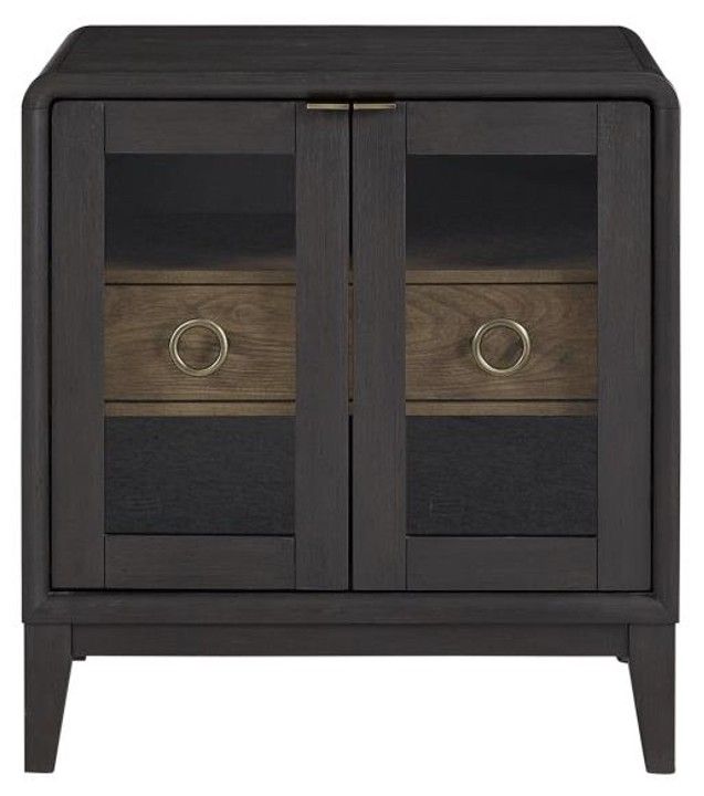 Bernards Elure Latte/Peppercorn Glass Door Nightstand-1