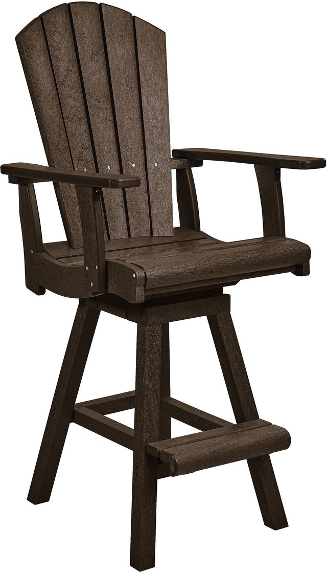 C R Plastics Generation Line Chocolate Swivel Pub Chair-0