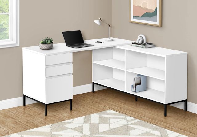 Monarch Specialties Inc. White L-Shaped Office Desk-1
