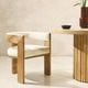 Dovetail Furniture Nadia Cream/Natural Dining Arm Chair-1