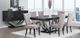 Handstone Customizable Contempo Brushwork Peppercorn 42x60 Metal Curve Pedestal Dining Table with 3x12" Leaf's-1