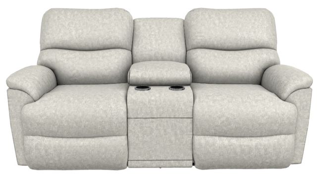 La-Z-Boy® Trouper Dove Manual Reclining Loveseat with Console-1