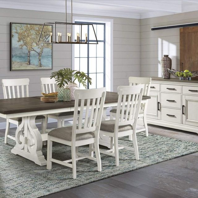 Intercon Drake French Oak/Rustic Gray Slat Dining Side Chair-1