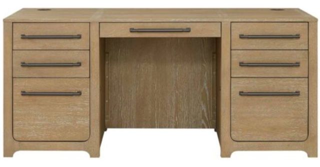 Martin Furniture Canyon Drive Natural Oak Double Pedestal Desk-1