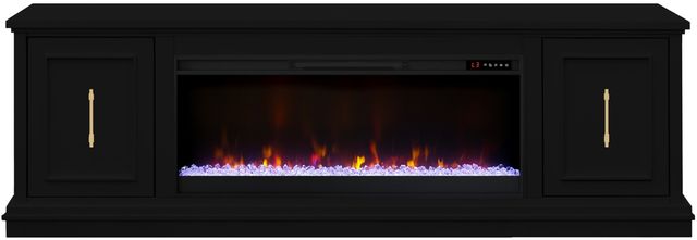 Legends Home Jordan Seal Skin Black 82" Fireplace Console-3