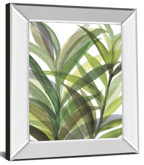 Classy Art Tropical Greens II by Rebecca Meyers Mirror Framed Wall Art-0