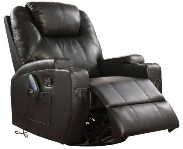 ACME Furniture Waterlily Black Manual Rocker Recliner with Swivel-0