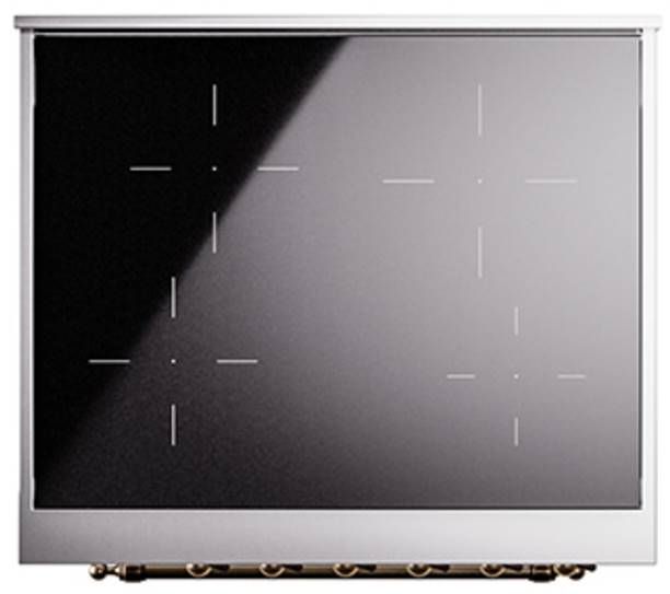 Ilve® Nostalgie II Noblesse 30'' Custom RAL Color Pro Style Induction Range with Burnished Trim-2