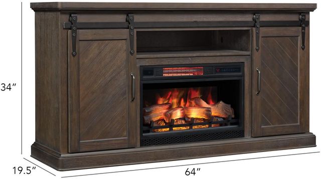 ClassicFlame® Southgate Antique Coffee TV Stand with Electric Fireplace-2