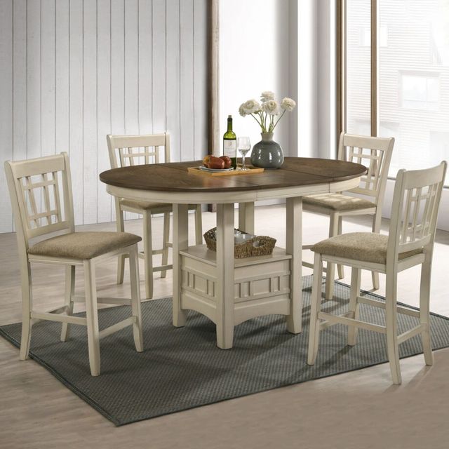 Intercon Mission Casuals French Oak/Rustic White Lattice Back Stool-1