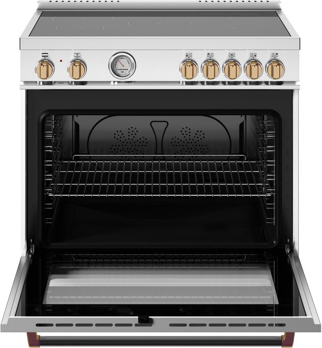 Bertazzoni Master Series 36" Fingerprint Resistant Bianco Matt Pro Style Induction Range with Gold Accents-1