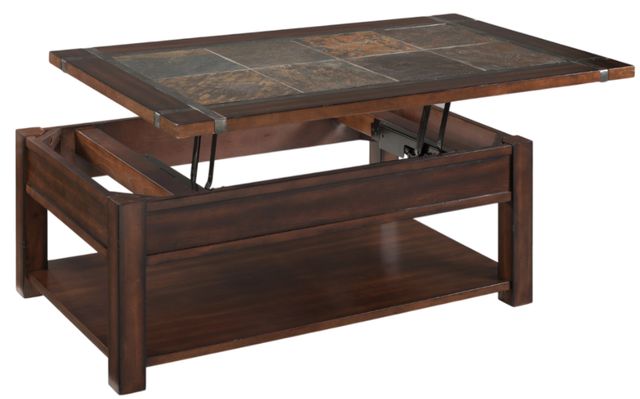 Magnussen Home® Roanoke Cherry Lift Top Cocktail Table with Slate Top -1