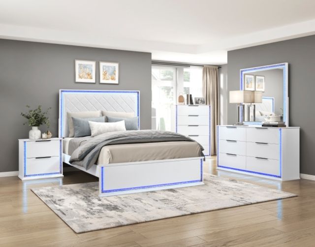 Homelegance® Lumin White California King Panel Bed-1