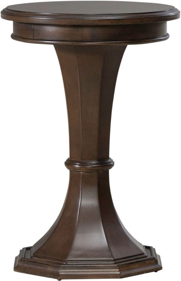 Liberty Furniture Arden Road Satin Cherry Round Chairside Table-0