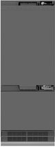 ZLINE Autograph Edition 30" 16.1 Cu. Ft. Panel Ready Built-In Bottom Freezer Refrigerator with Water Dispenser, Ice Maker, Graphite Gray Interior and Champagne Bronze Handles-0