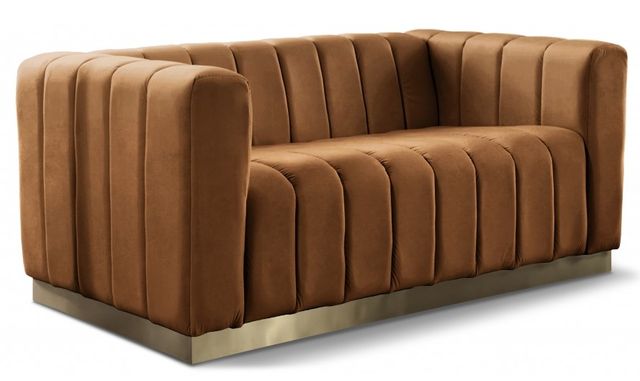 Meridian Furniture Marlon Saddle Velvet Loveseat-0