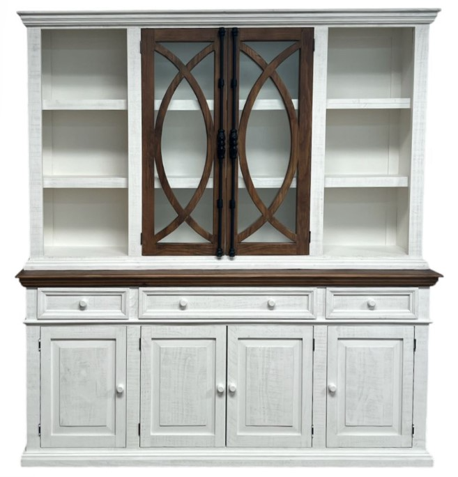 Rustic white china cabinet discount