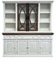 Million Dollar Rustic White Showcase China Top Cabinet with Island Buffet Base-0