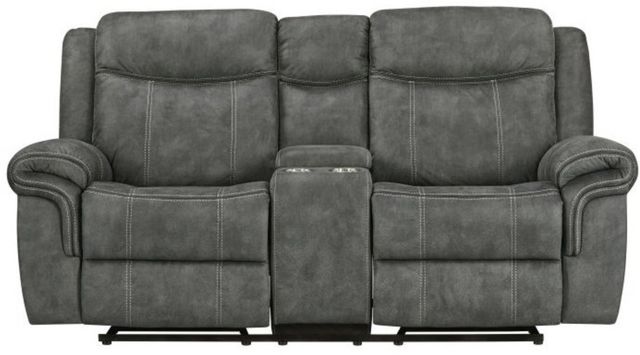 American Wholesale Furniture Knoxville Gray Manual Reclining Console Loveseat-0