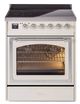 Ilve® Nostalgie II Noblesse 30'' Antique White Pro Style Induction Range with Chrome Trim-0