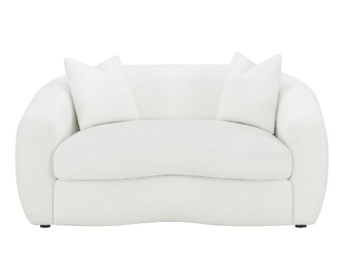 Coaster® Ashlyn 2-Piece White Upholstered Sloped Arm Seating Set -3