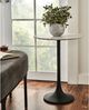 Renwil® Mortain Natural White Marble Table with Black Base -3