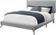 Monarch Specialties Inc. Grey Linen with Chrome Leg Queen Bed-0