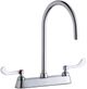 Elkay Chrome 8" Centerset Exposed Deck Laminar Flow Faucet with 8" Gooseneck Spout and 4" Wristblade Handles-0